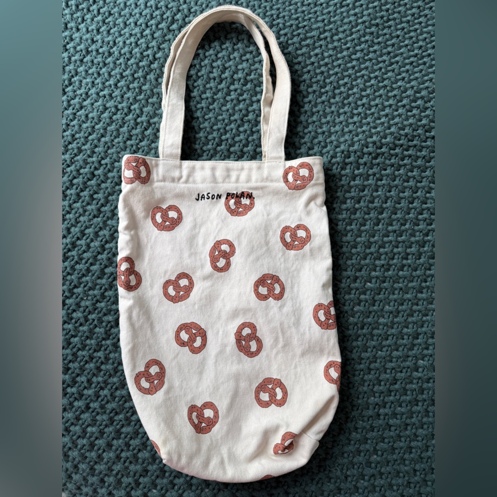 Japanese Uniqlo X Jason Polan Style Tote Bag Pretzel
